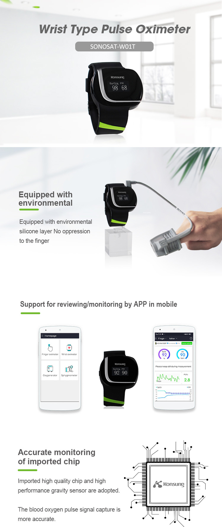 H9f2366fcbce54865a0d9e1f8bf4c1b994 پالس اکسیمتر مچی زنیت مد SONOSAT-W01T - Image 3
